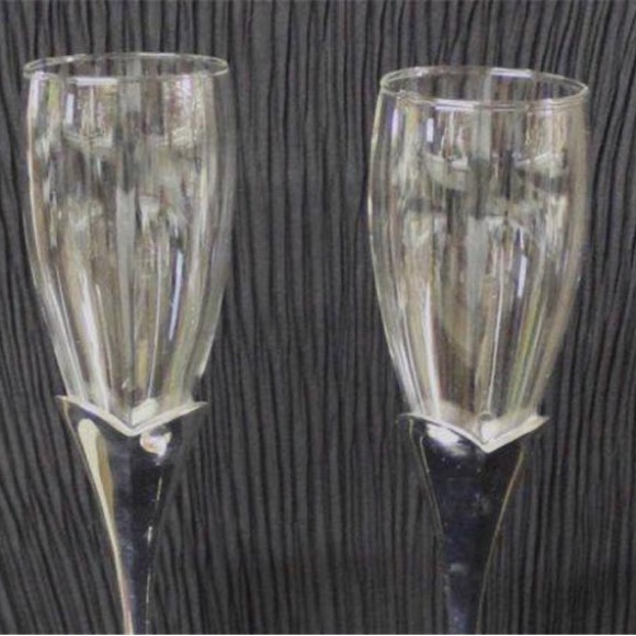 Lenox Wedding Promises Silver Heart Stem Crystal Champagne Flutes – Set of 2 - Picture 5 of 16